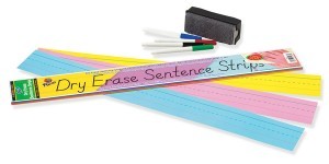 Dry Erase Sentence Strips 3x24 30 pack (assorted colors)