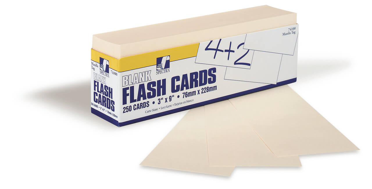 Blank Index Flash Card Dispenser Box, 3 x 9 Manila, 250 pack - CLEARANCE  ITEM